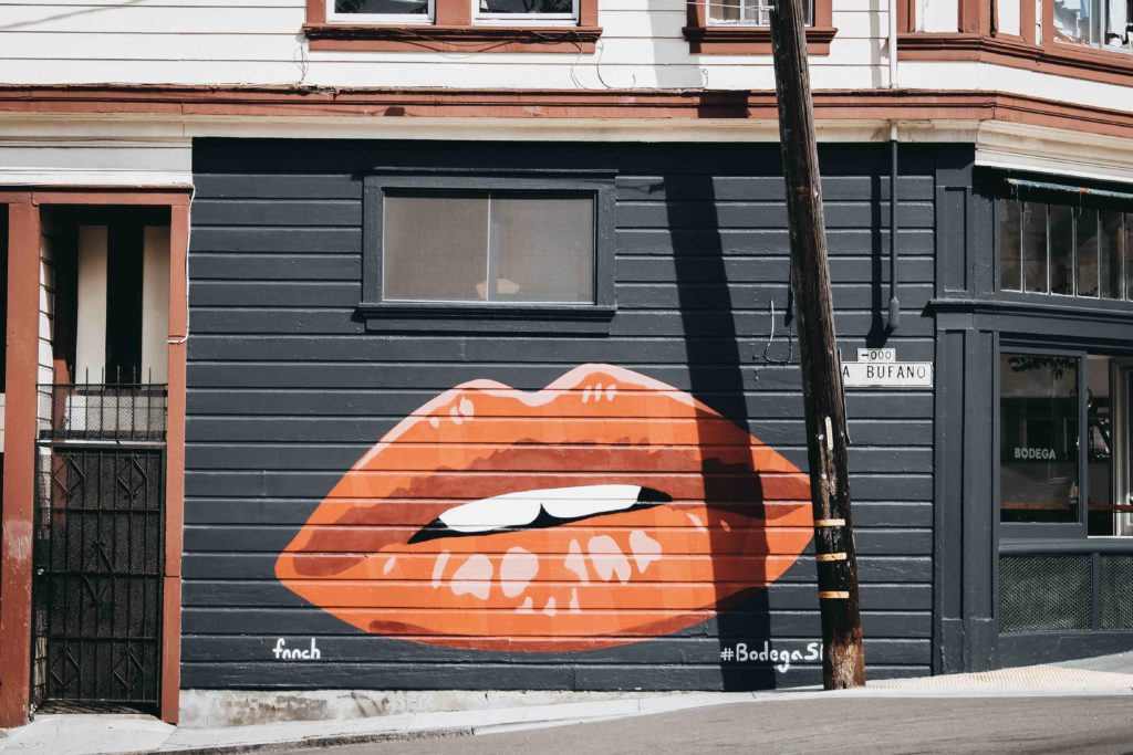 Lips on wall