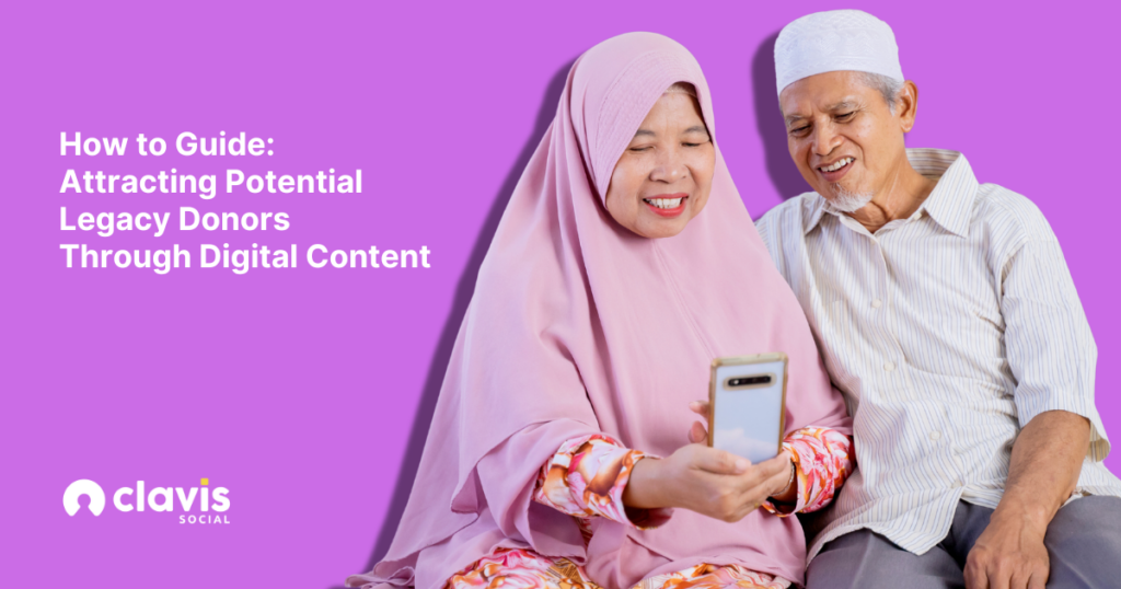 How to Guide: Attracting Potential Legacy Donors Through Digital Content text with an elderly couple looking at their phone